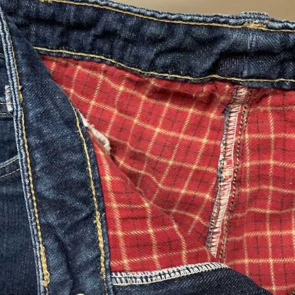 Dickies Blue Relaxed Fit Mid-Rise Flannel Lined Straight Leg Jeans Size 12 - Picture 4 of 12